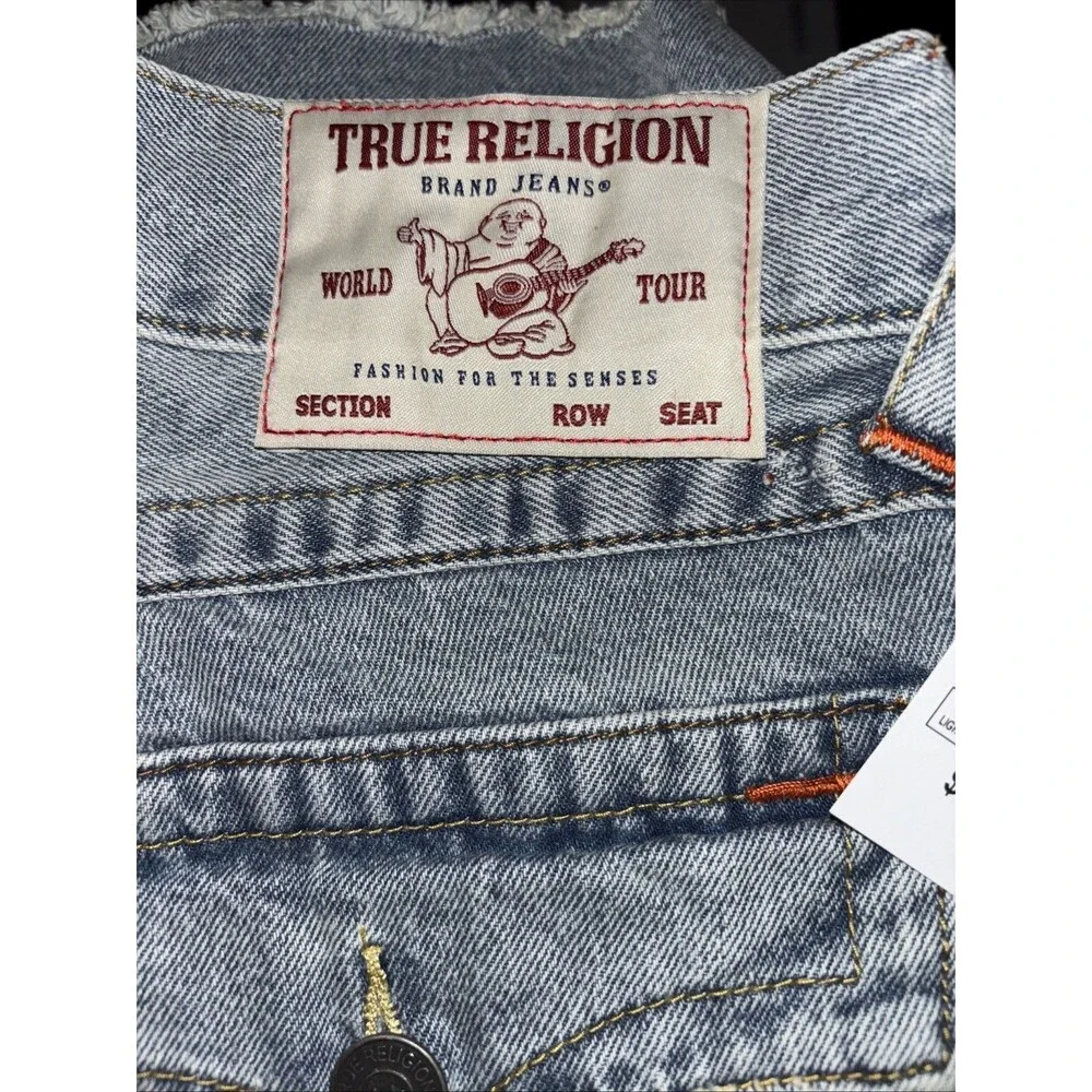New True Religion Ricky Relaxed Straight W33 Raw Hem Shorts Retail $80